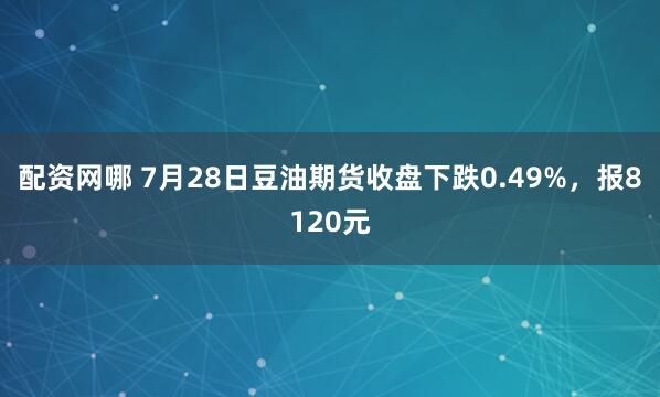 配资网哪 7月28日豆油期货收盘下跌0.49%，报8120元